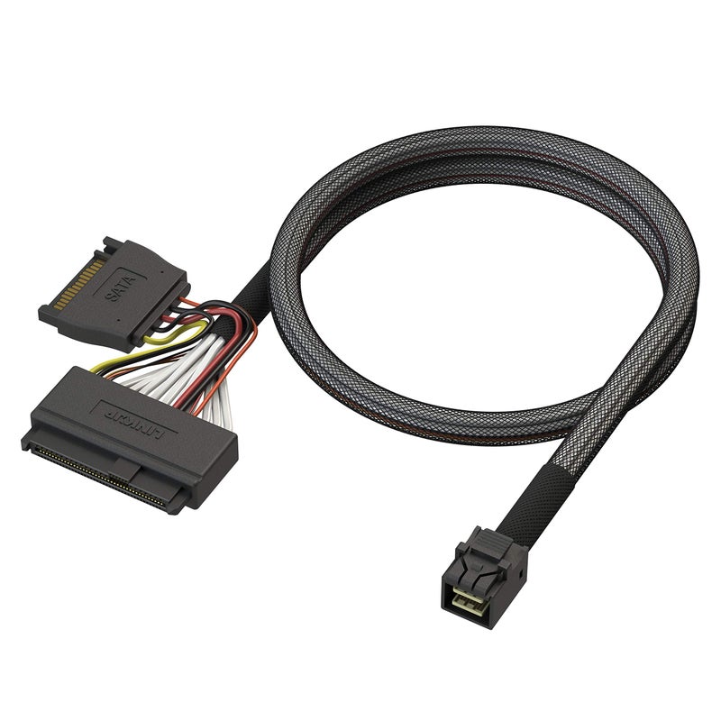LINKUP - Internal 16G U.2 Cable (85Î© 85ohm PCIe Gen 4 Mini SAS HD to U.2/SFF-8643 to SFF-8639 Cable) with SATA Power - 0.6 Meters/2 feet - Image 5